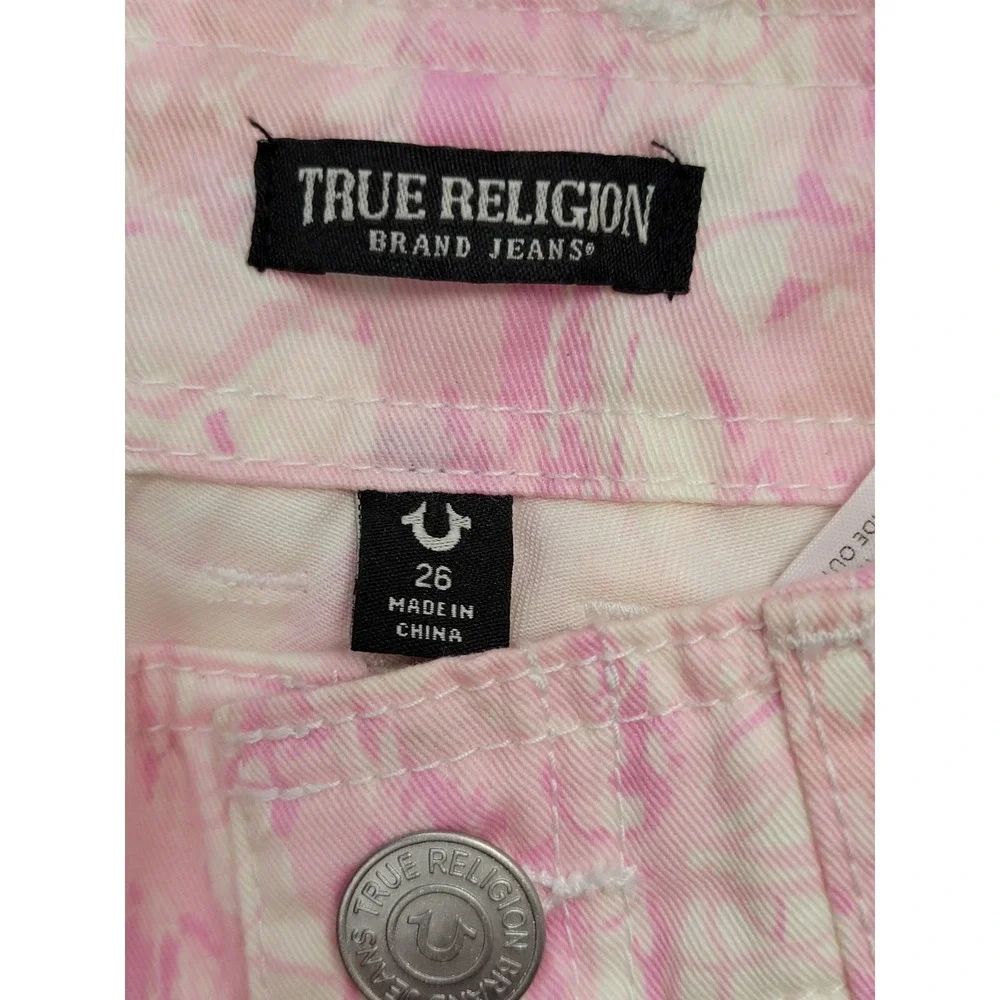 True Religion Women's Light Pink Baggy Camo Military Cargo Pants Size 26x32 NWT